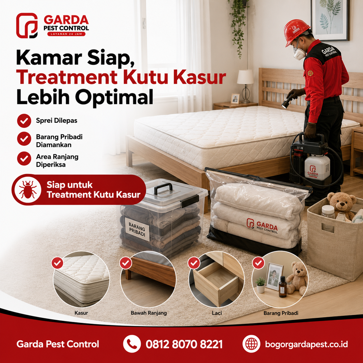 Persiapan Ruangan Sebelum Treatment Pembasmian Kutu Kasur Agar Bebas Gigitan