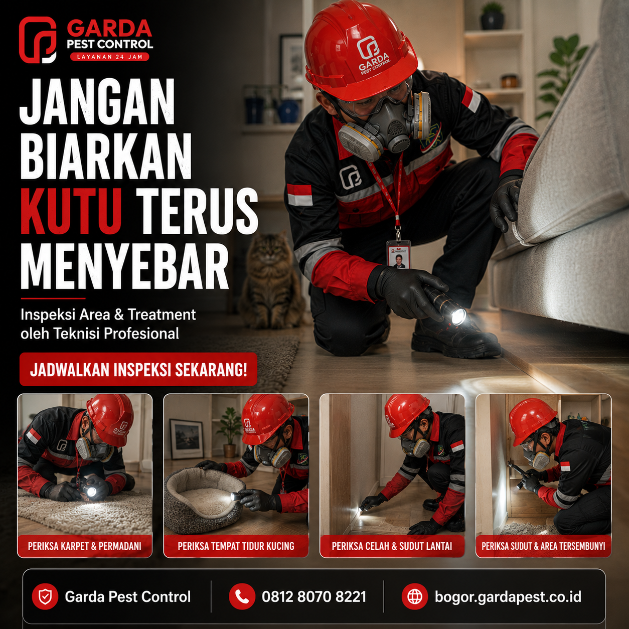 Harga Jasa Pembasmi Kutu Kucing di Bogor dan Layanan Profesional Garda Pest Control